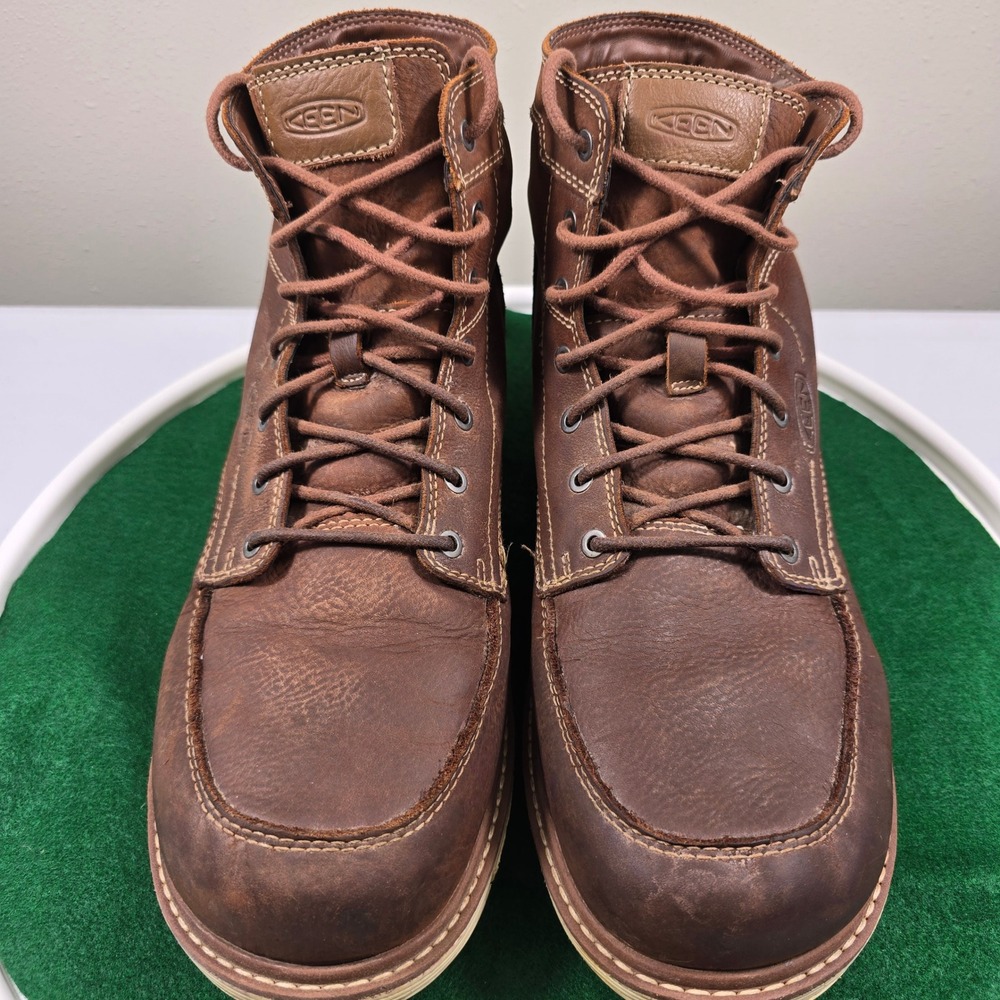 KEEN Utility San Jose 6 Inch Work Boots Mens 14D Brown Leather EH Rated Soft Toe